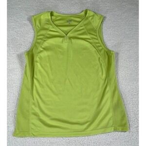 Champion Women's Sz. M‎ Sleeveless mesh side V-neck Green Activewear Tank Top